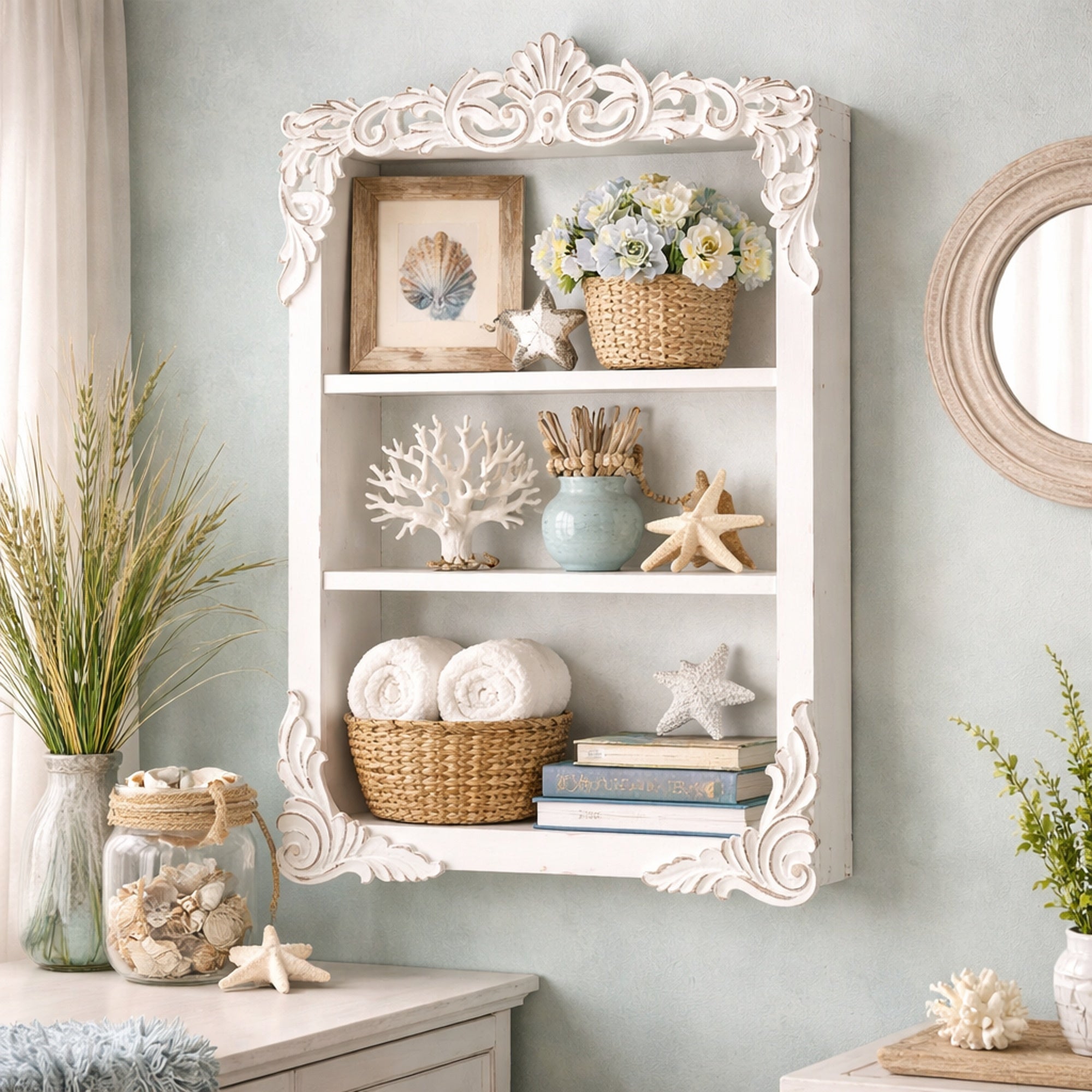 Balos Carved Wall Shelves