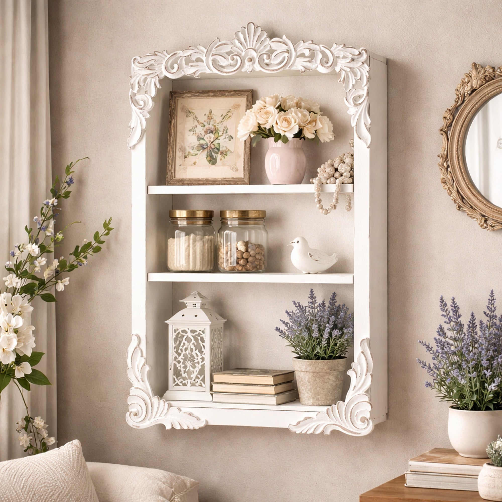 Balos Carved Wall Shelves