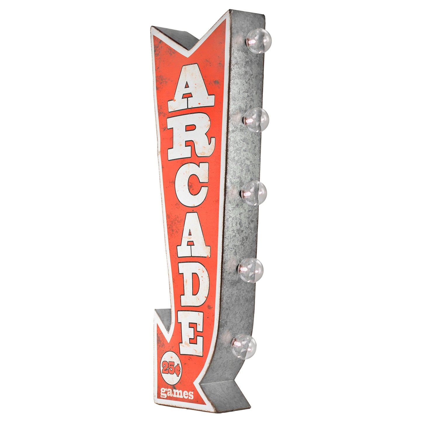 Vintage Arcade Games LED Marquee Arrow Sign (25” x 9”)