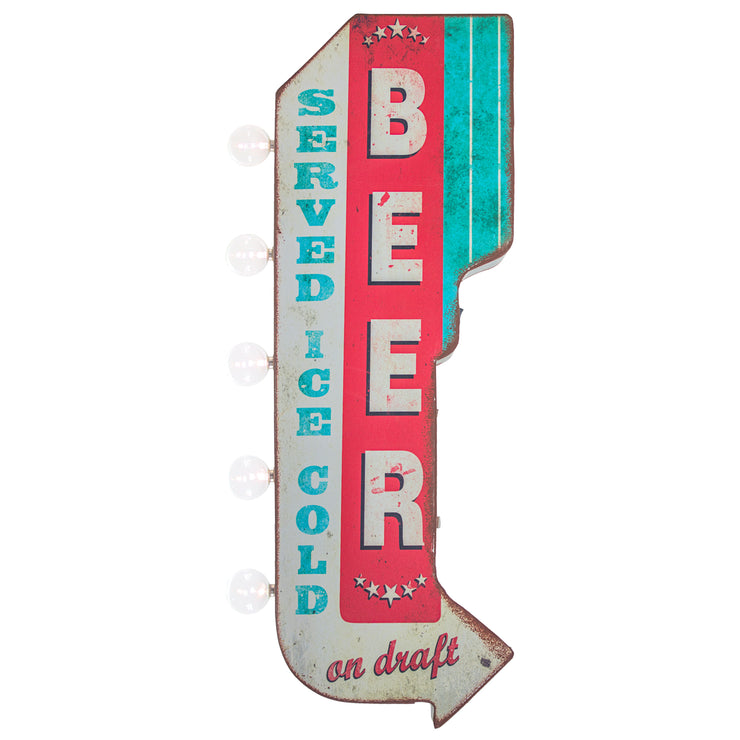 Vintage Beer on Draft LED Marquee Sign