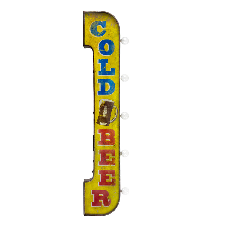 Vintage Cold Beer LED Marquee Sign Wall Decor - 40"
