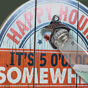Happy Hour It's 5 O'Clock Somewhere Bottle Opener & Cap Catcher
