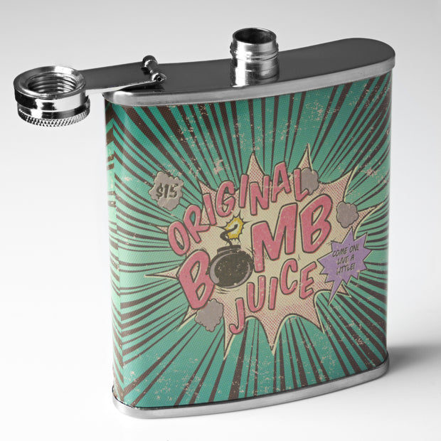 Original Bomb Juice Stainless Steel 8 oz Liquor Flask