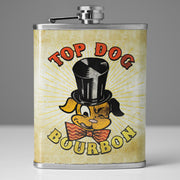 Top Dog Bourbon Stainless Steel 8 oz Liquor Flask