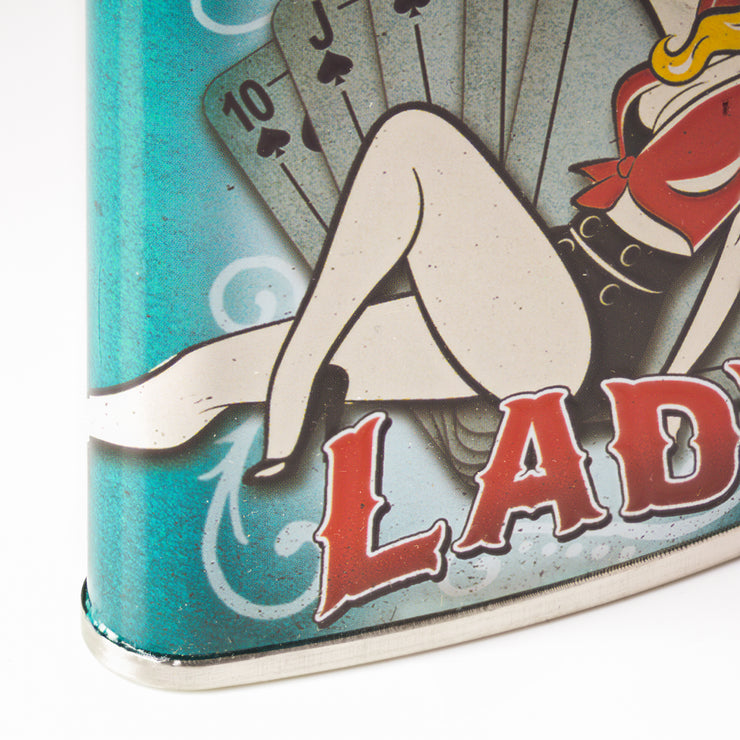 Lucky Lady Stainless Steel 8 oz Liquor Flask