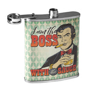 Boss with the Sauce Stainless Steel 8 oz Liquor Flask