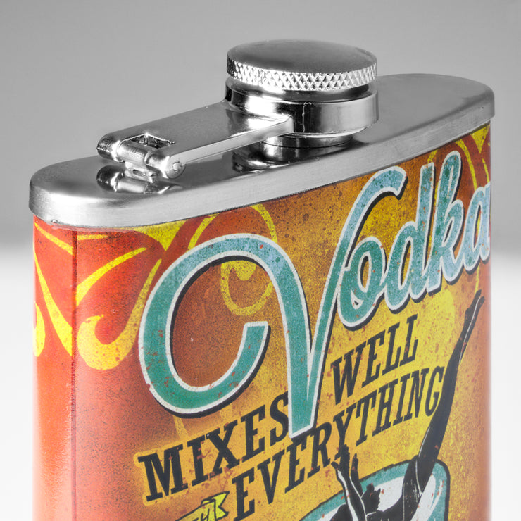 Vodka Mixes Well With Everything Stainless Steel 8 oz Liquor Flask