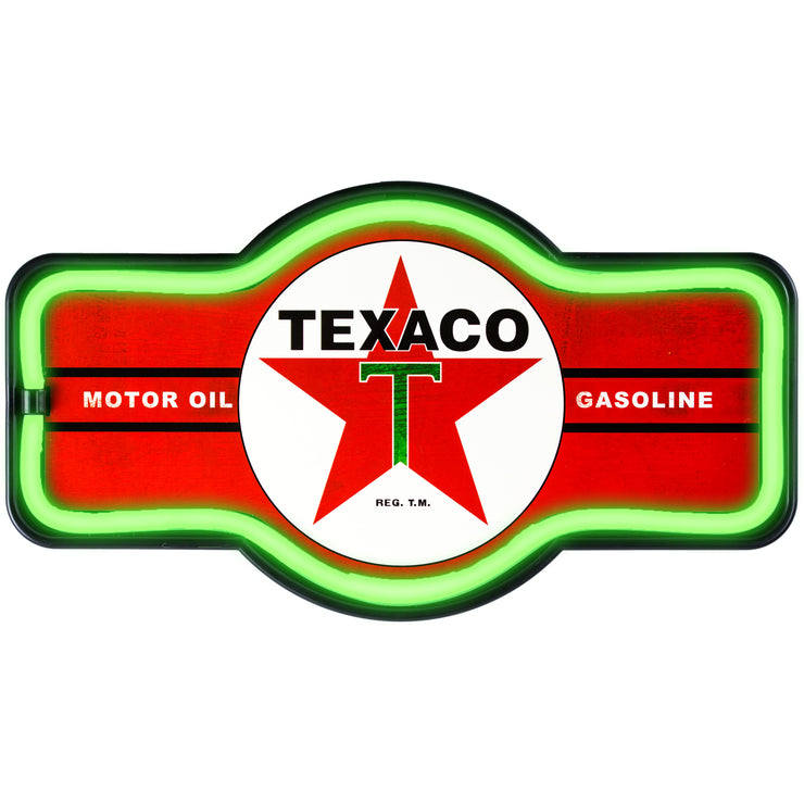 Officially Licensed Vintage Texaco LED Neon Light Up Sign (9.5” x 17.5”)
