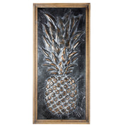 Metal Framed Pineapple Wooden Art
