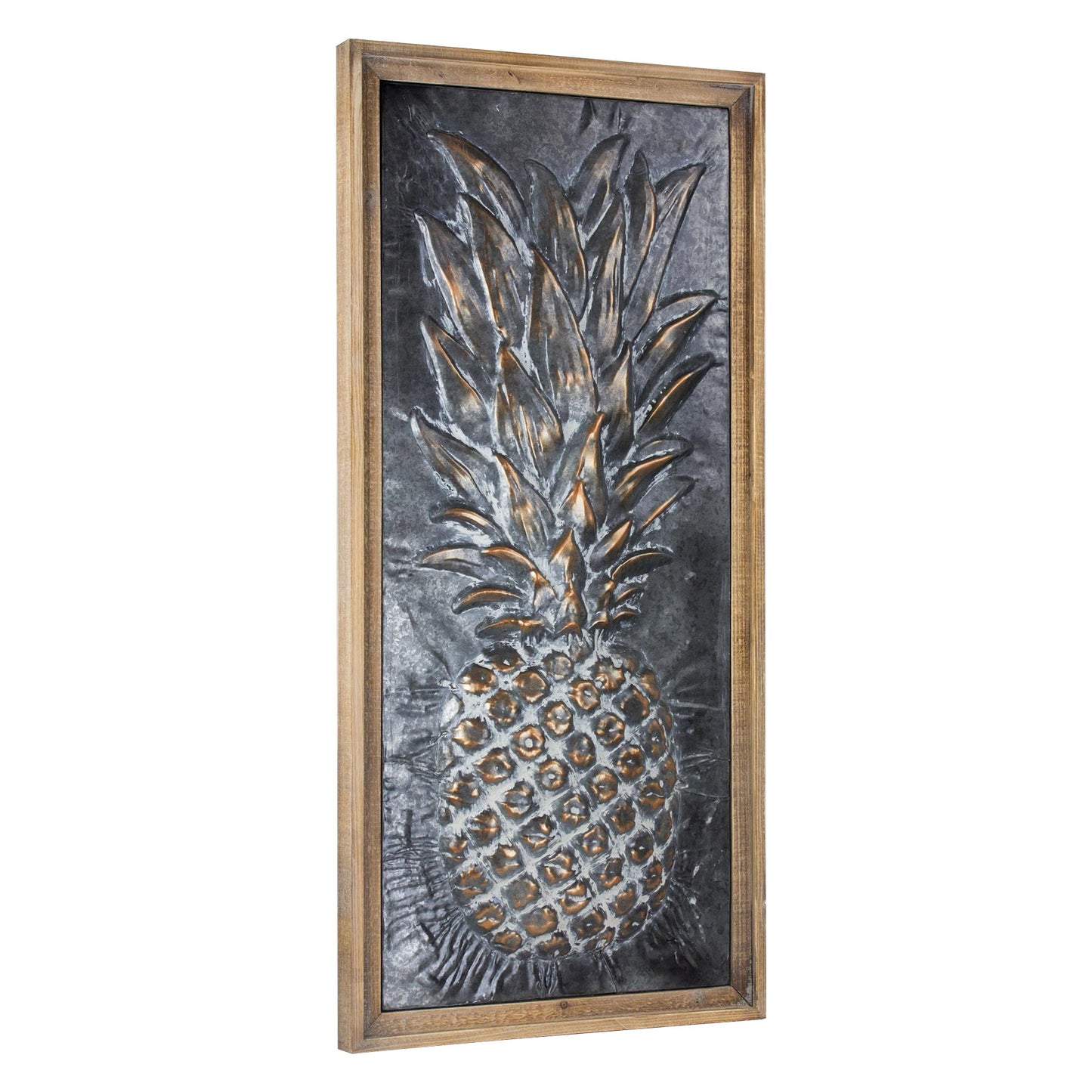 Metal Framed Pineapple Wooden Art