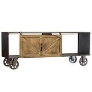 Metal Cabinet Credenza Wood Barn Door