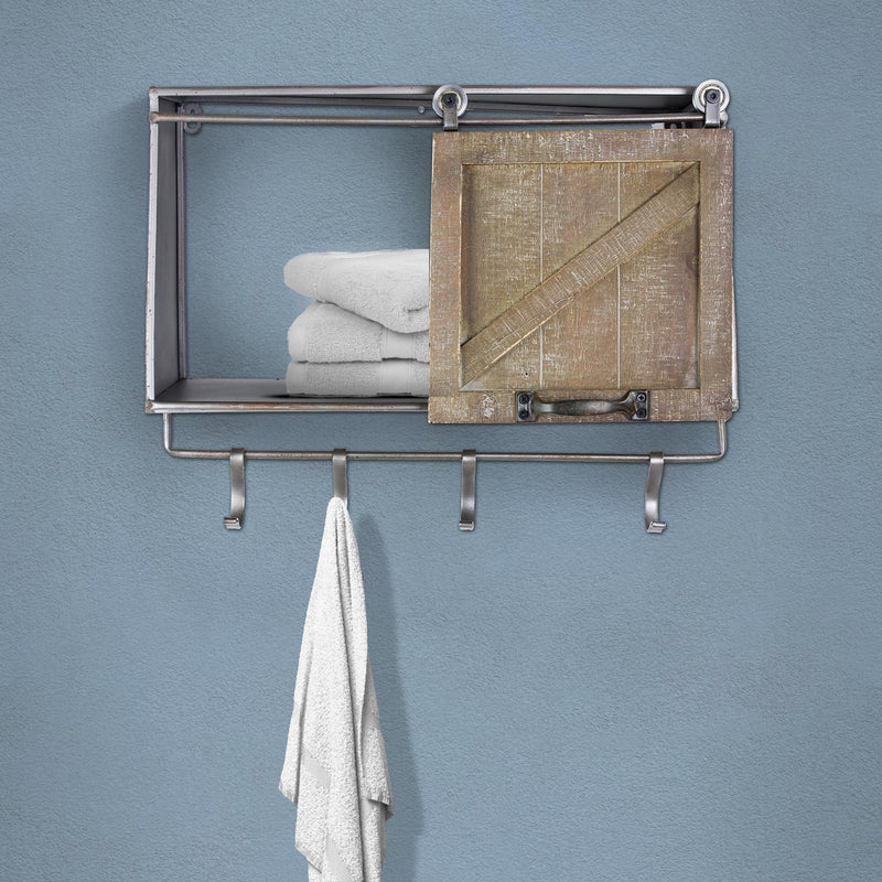 Rustic Barn Door Coat Towel Rack