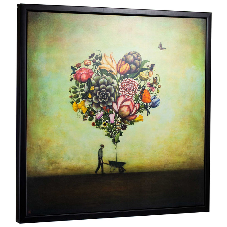 Big Heart Botany by Duy Huynh Framed Canvas Art - 35" x 35"