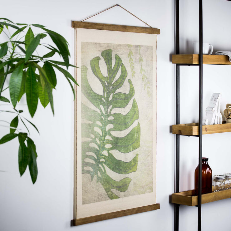 Leaf Scroll Tapestry with Rope Wall Art