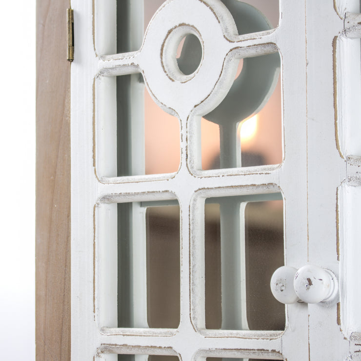 Rustic Cathedral Arch Window Shutter Wall Vanity Mirror