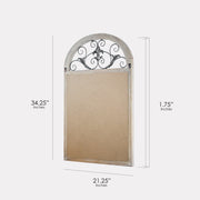 Rustic Cathedral Arch Window Shutter Wall Vanity Mirror