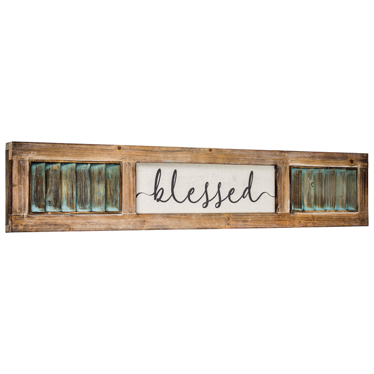 Blessed Inspirational Wood Canvas Sign