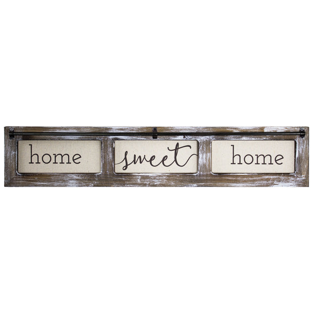 Home Sweet Home Rustic Wood Canvas Sign