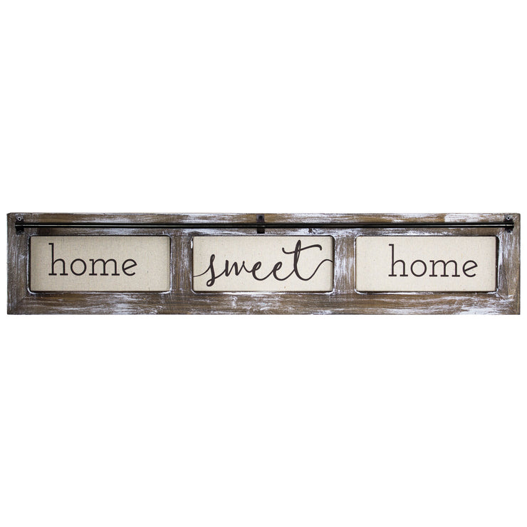 Home Sweet Home Rustic Wood Canvas Sign