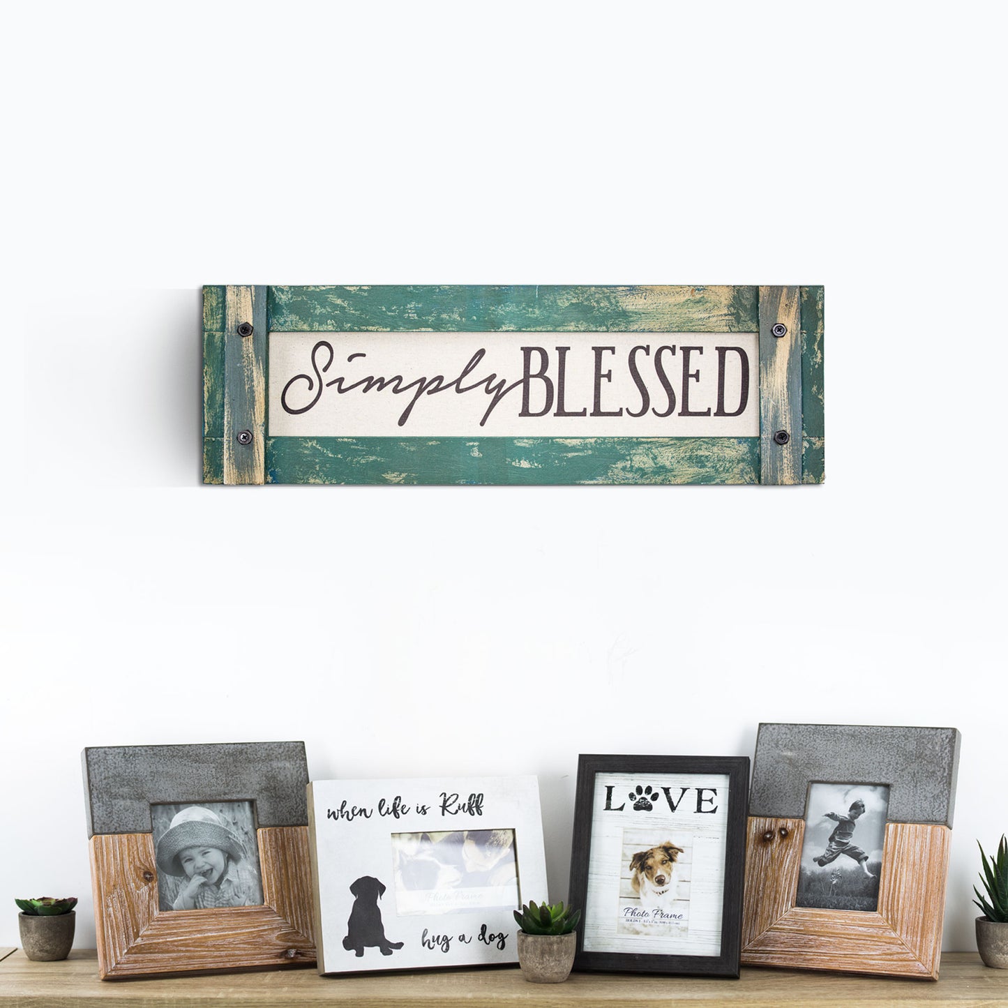 Simply Blessed Inspirational Farmhouse Sign