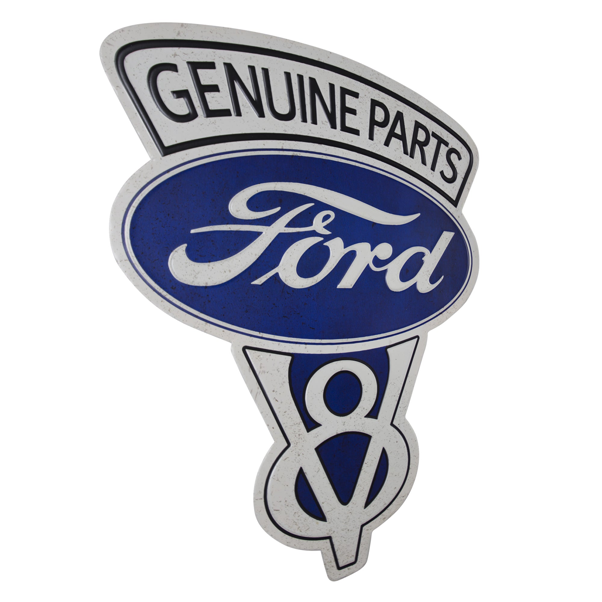 Vintage Ford V8 Genuine Parts Embossed Metal Sign – AmericanArtDecor.com