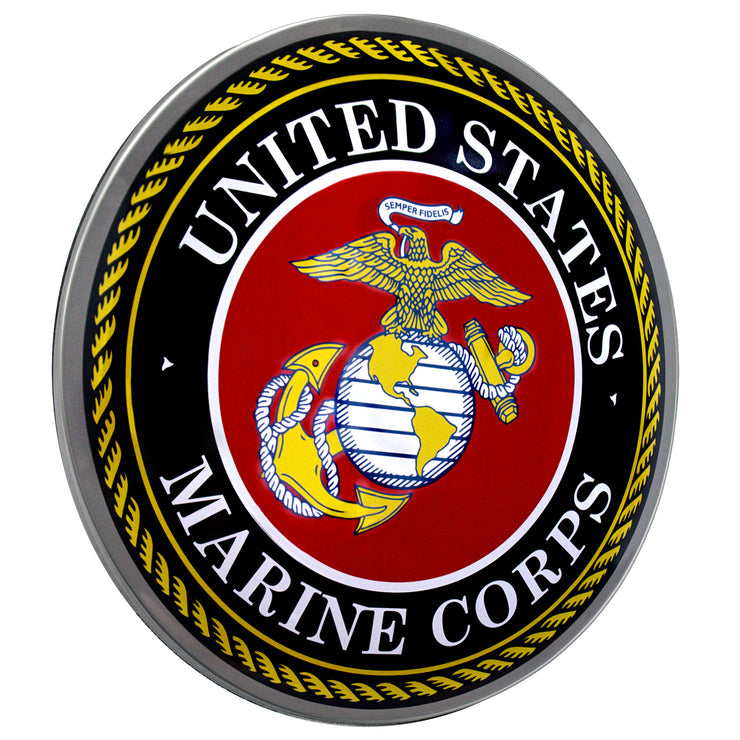 United States Marine Corps Emblem Dome Metal Sign (15")