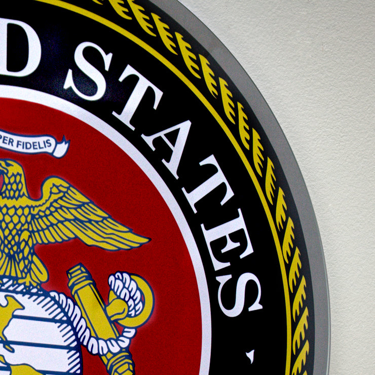 United States Marine Corps Emblem Dome Metal Sign (15")