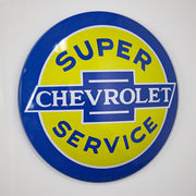 Licensed Chevrolet Super Service 15" Dome Metal Sign