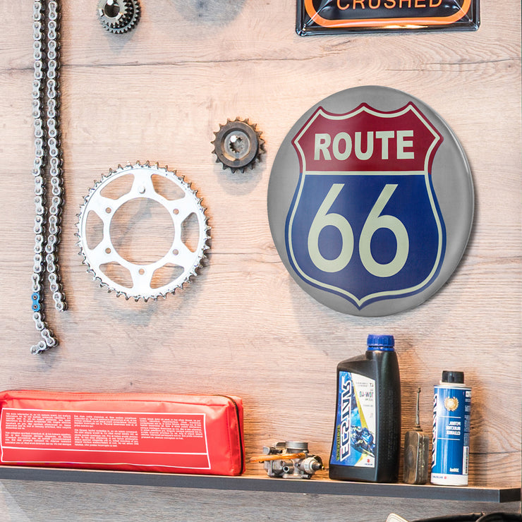 Route 66 Dome Metal Sign (15")