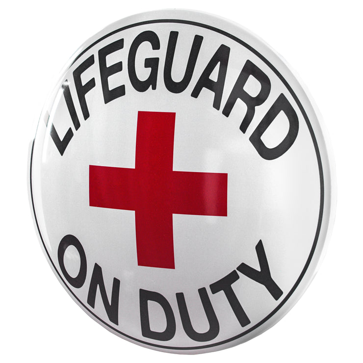 Lifeguard on Duty 15" Dome Metal Sign