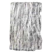 Rustic Tree Stump Trunk Accent Stool Side End Table, Antique Silver - 20"