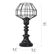 Industrial Black Metal Wire Caged 18" Table Lamp