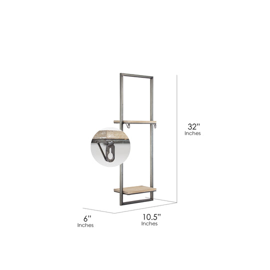 Rustic Hanging Two Shelves Rack