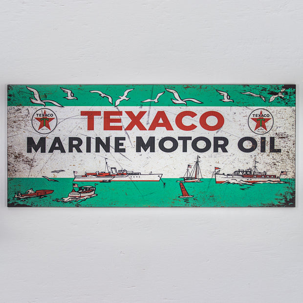 Texaco Marine Motor Oil Oversized Metal Sign