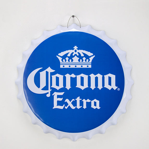 Corona Extra Bottle Cap Metal Sign (16")