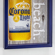 Corona Light Find Your Beach Reverse Box Framed Wall Art Decor (21" x 9")