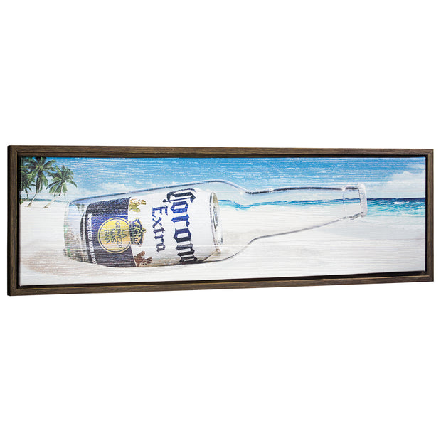 Corona Extra Framed Canvas Wall Art Decor (12" X 37")