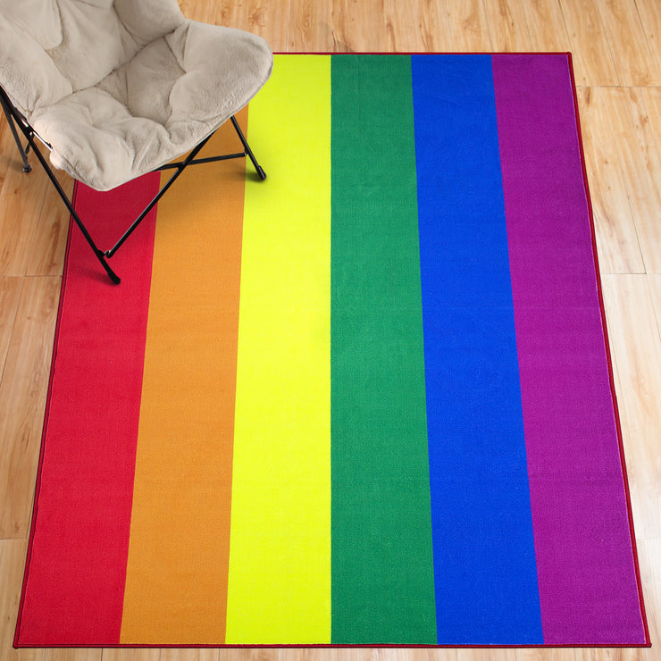 Pride Rainbow Flag Area Rug (5'x7')