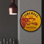 Fireball Whiskey Dome Metal Sign (15")