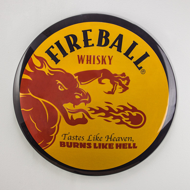 Fireball Whiskey Dome Metal Sign (15")