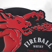 Fireball Whiskey Embossed Metal Sign