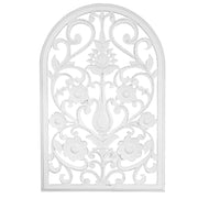 Arched Windowpane Wood Wall Panel – White (36" x 24”)