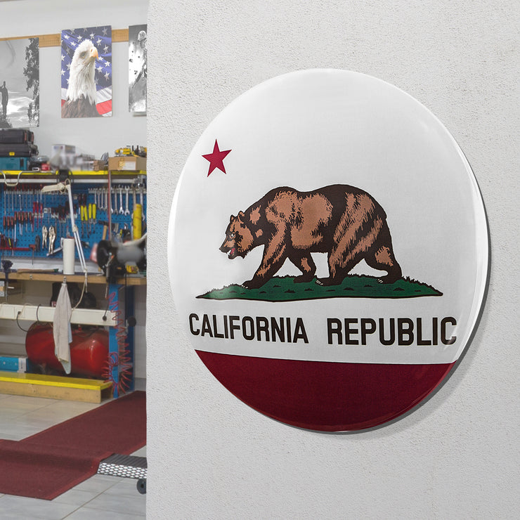 California State Flag Dome Metal Sign (15")