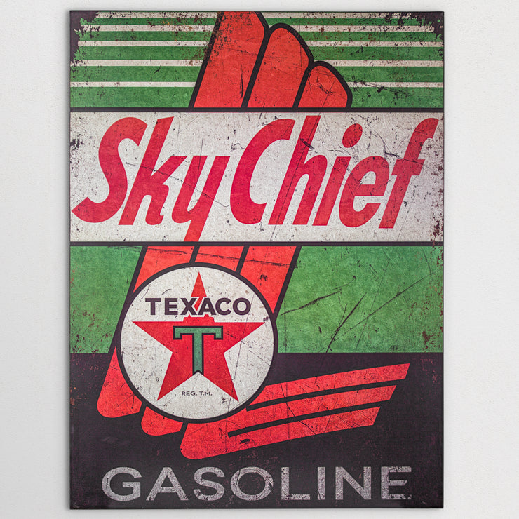 Sky Chief Texaco Gasoline Oversized Metal Sign
