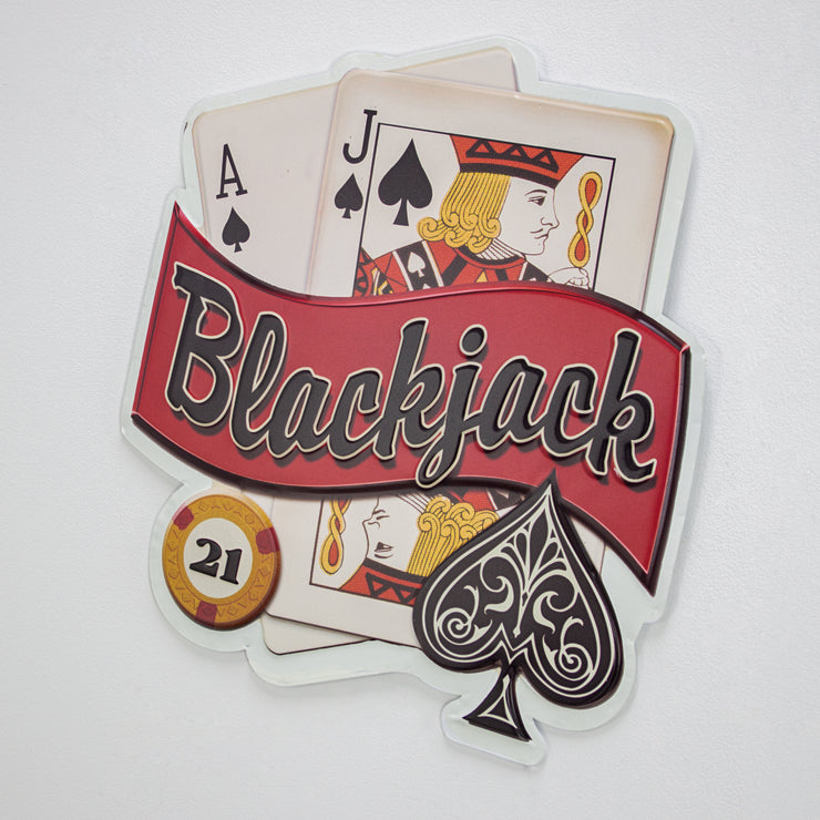 Blackjack 21 Embossed Metal Sign