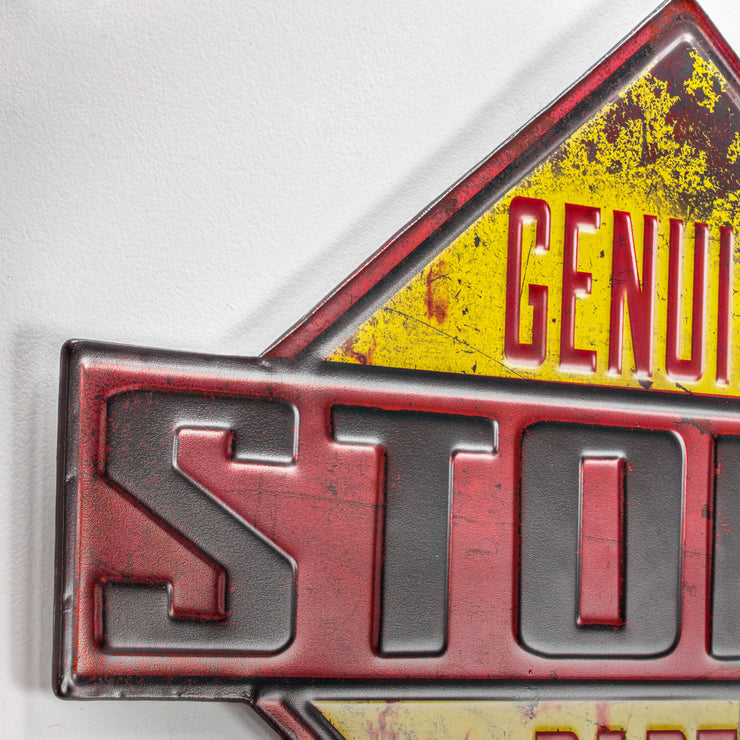 Genuine Stole Parts Embossed Metal Sign