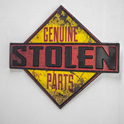 Genuine Stole Parts Embossed Metal Sign