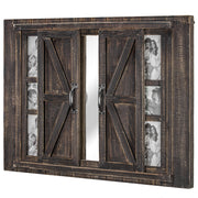 Sliding Barn Door Picture Frame Collage with Mirror (20” x  27”)