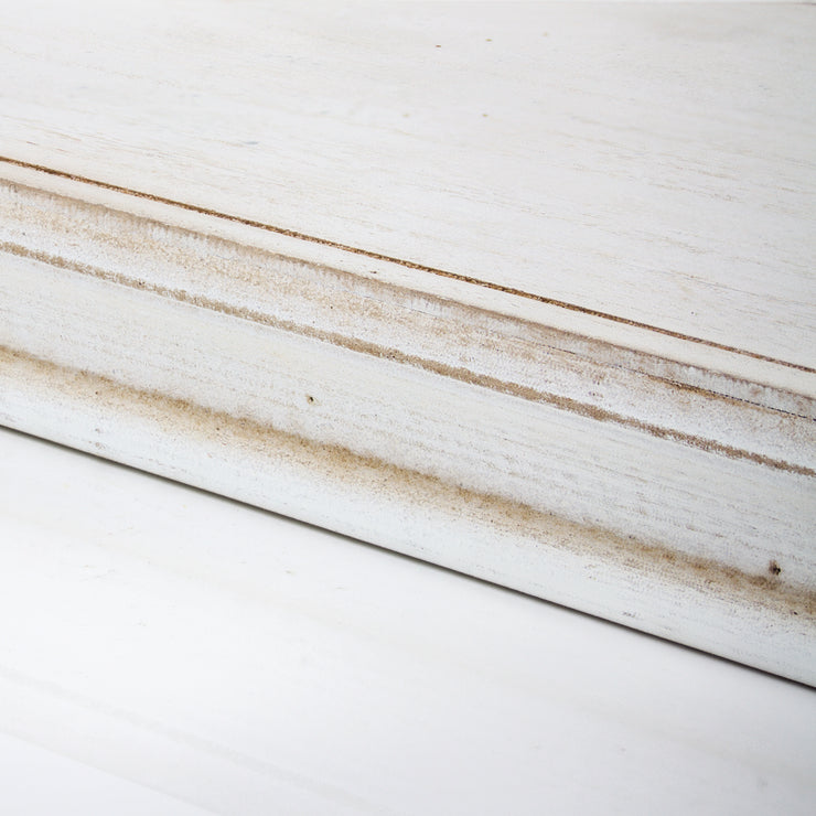 Beveled Wood Floating Corner Shelves (Set of 2) - White