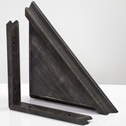 Beveled Wood Floating Corner Shelves (Set of 2) - Black